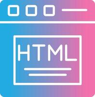 Html Glyph Gradient Icon Design vector