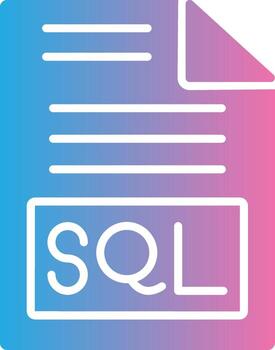 sql glifo degradado icono diseño vector