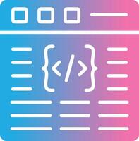 Coding Glyph Gradient Icon Design vector