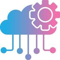 Cloud Computing Glyph Gradient Icon Design vector