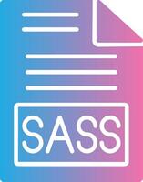 Sass Glyph Gradient Icon Design vector