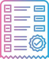 Checklist Line Gradient Icon Design vector