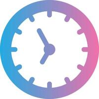 Clock Glyph Gradient Icon Design vector