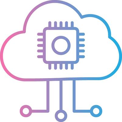 Cloud Computing Line Gradient Icon Design