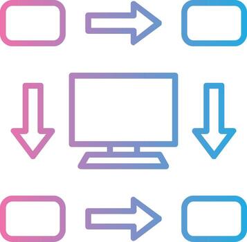 Workflow Line Gradient Icon Design vector
