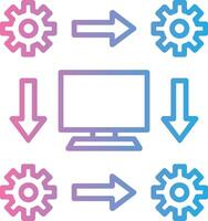 Workflow Line Gradient Icon Design vector