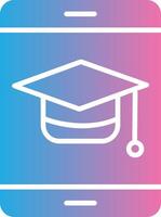 Graduation Glyph Gradient Icon Design vector