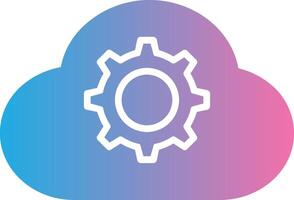 Cloud Settings Glyph Gradient Icon Design vector