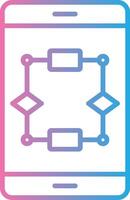 Algorithm Line Gradient Icon Design vector