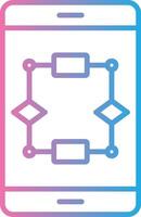 Algorithm Line Gradient Icon Design vector