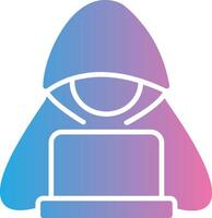 Hacker Glyph Gradient Icon Design vector