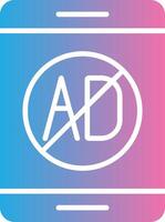 Ad Blocker Glyph Gradient Icon Design vector