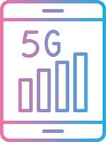 5g línea degradado icono diseño vector