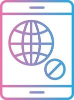 No Internet Line Gradient Icon Design vector