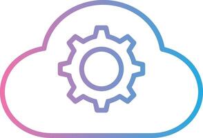 nube ajustes línea degradado icono diseño vector