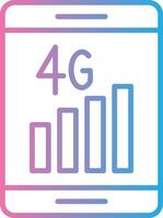 4g Line Gradient Icon Design vector