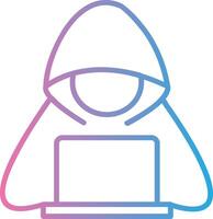 Hacker Line Gradient Icon Design vector