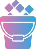 Ice Bucket Glyph Gradient Icon Design vector