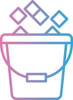 Ice Bucket Line Gradient Icon Design vector