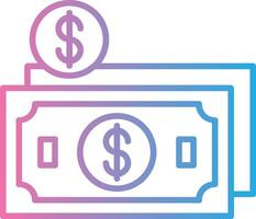 Flat Money Line Gradient Icon Design vector