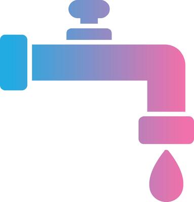Faucet Glyph Gradient Icon Design