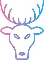 Deer Line Gradient Icon Design vector