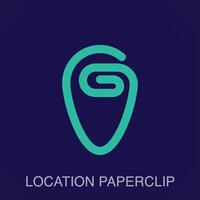 Creative location and paperclip sign logo Pushpin and insert vector