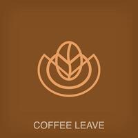 Creative coffee shop, bean and leaf logo. Uniquely designed color transitions. Company and cafe logo template vector