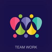 Creative teamwork logo. Uniquely designed color transitions. Company and workplace logo template vector