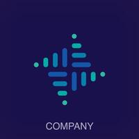 Creative volume and sound wave sign logo. Uniquely designed color transitions. Company and simple logo templat vector