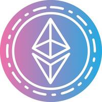 ethereum moneda glifo degradado icono diseño vector