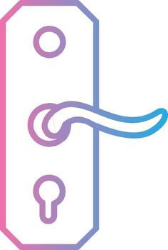 Door Handle Line Gradient Icon Design vector