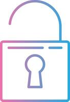 Door Lock Line Gradient Icon Design vector