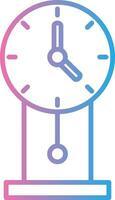 Clock Line Gradient Icon Design vector