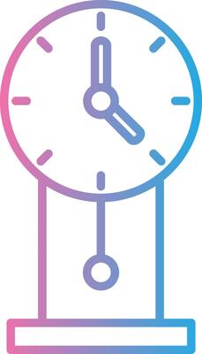 Clock Line Gradient Icon Design