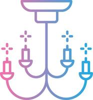 Chandelier Line Gradient Icon Design vector