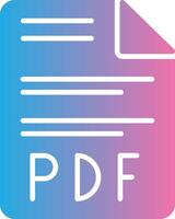 Pdf Glyph Gradient Icon Design vector