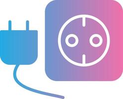 Plug And Socket Glyph Gradient Icon Design vector