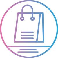 compras bolso línea degradado icono diseño vector