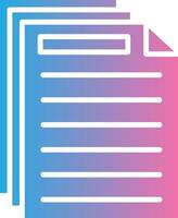 Document Glyph Gradient Icon Design vector