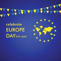 Europe Day is a day celebratin on 9th may vector