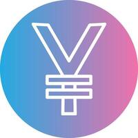 yen moneda glifo degradado icono diseño vector
