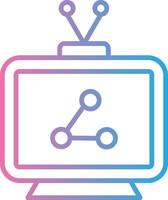 Television Line Gradient Icon Design vector