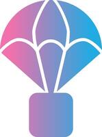 Parachute Glyph Gradient Icon Design vector