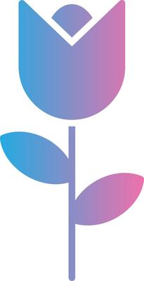 Tulip Glyph Gradient Icon Design