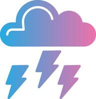 Lightning Glyph Gradient Icon Design vector