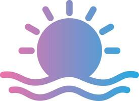 Sunrise Glyph Gradient Icon Design vector