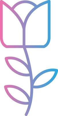 Flower Line Gradient Icon Design