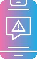 Alert Glyph Gradient Icon Design vector