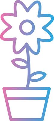 Flower Line Gradient Icon Design